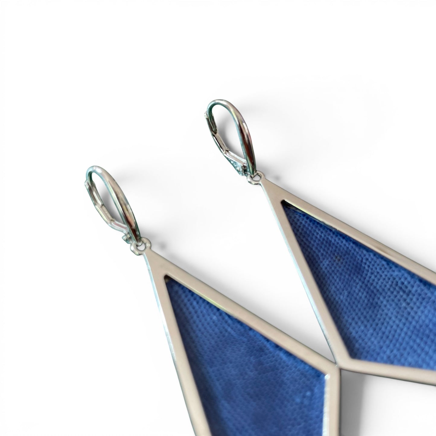 Sovereign Blue Pyramid Earrings Sterling Silver