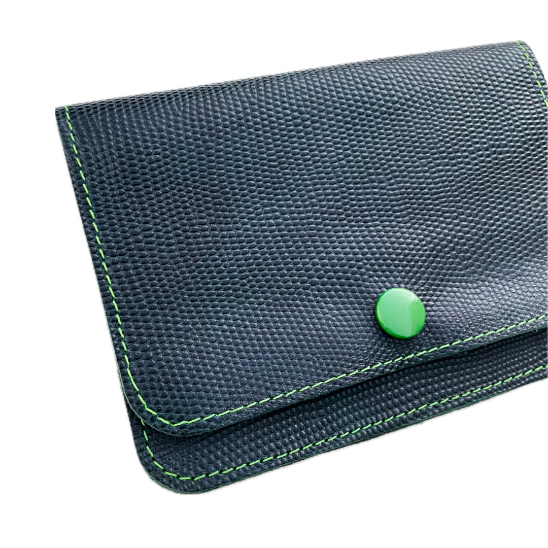 Lapis Crinckled Repurposed Leather Passport Wallet